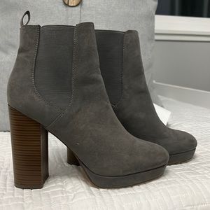 Grey Suede Booties